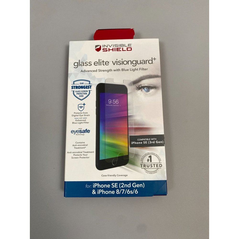NEW Invisible Shield Phone Screen Protector Glass Elite Visionguard iPhone SE (3